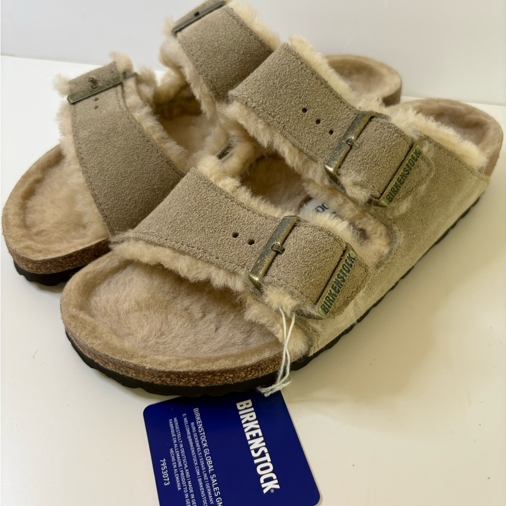 NWT Birkenstock Arizona Shearling Sandals Size 40 - Picture 12 of 12